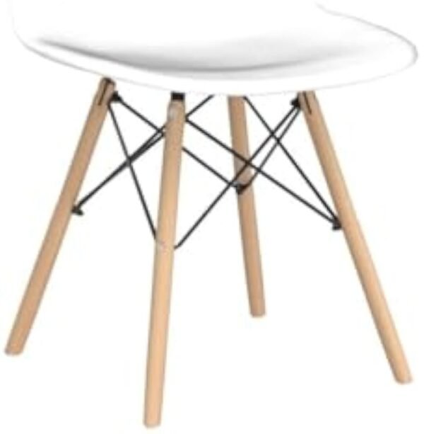 21N1HCdkDpL._AC_UY879.jpg Modern Dining Chairs Set of 4 Plastic DSW Shell Lounge Chair Mid Century Side Chairs with Solid Wood Legs for Living Room, Kitchen, Dinning Room, Bedroom, White