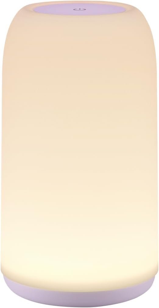 Touch Bedside Table Lamp, [Sleek Design & RGB Mode] 3 Way Dimmable Small Lamp for Bedroom, LED Lamp with Warm White Lights, Multi-Color Smart Nightstand Lamp for for Living Room Home Gifts