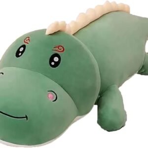 41S2e68XTHL._AC_SL1500.jpg Dinosaur Plush Toy Pillow,Cute Dinosaur Stuffed Animals Doll,Soft Lumbar Back Cushion Big Dinosaur Plushies Stuffed Toy Cute Pillows,Great Gift for Kids Birthday,Valentine (Green,31.4in)