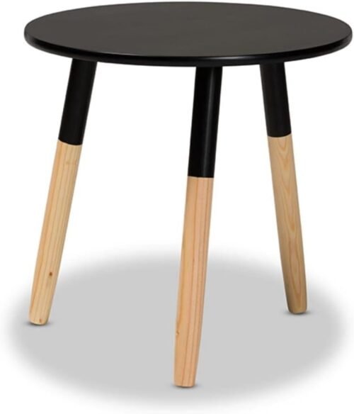 Obert Two-Tone Black and Oak Brown Finished Wood Coffee Table