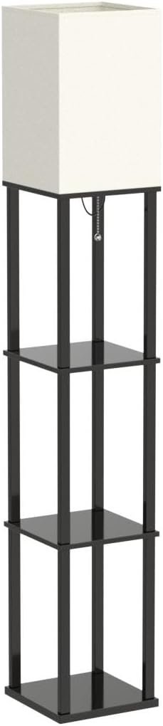 41Y4dtxV4LL._AC_SL1230.jpg Floor Lamp with Shelves, 4-Tier Modern Shelf Floor Lamp with 3CCT LED Bulb, Display Lamp for Living Room, Bedroom and Office - Black