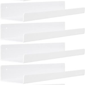 41dlm_SIFCL._AC_SL1500.jpg 4 Pack Acrylic Shelves for Wall Storage, 15" Floating Bookshelves for Kids, Display Shelf Organizer for Bathroom, Bedroom, Living Room, Kitchen, Room Decor, Clear