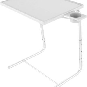 41ofQ0aQLlL._AC_SL1380.jpg Adjustable TV Tray Table - TV Dinner Tray on Bed & Sofa, Comfortable Folding Table with 6 Height & 3 Tilt Angle Adjustments (Gray)