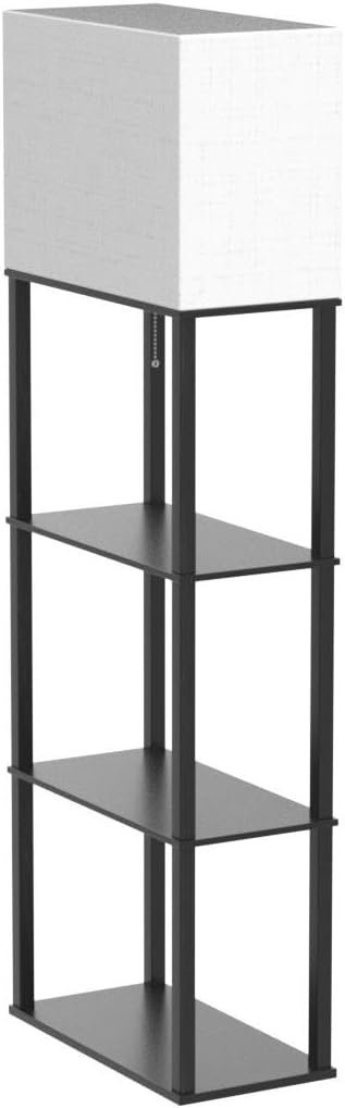 Floor Lamp with Shelves, Shelf Lamps with 3 Color Temperature LED Bulb,Storage Wood Texture Modern, Display Standing Lamp for Living Room,Office, Bedroom