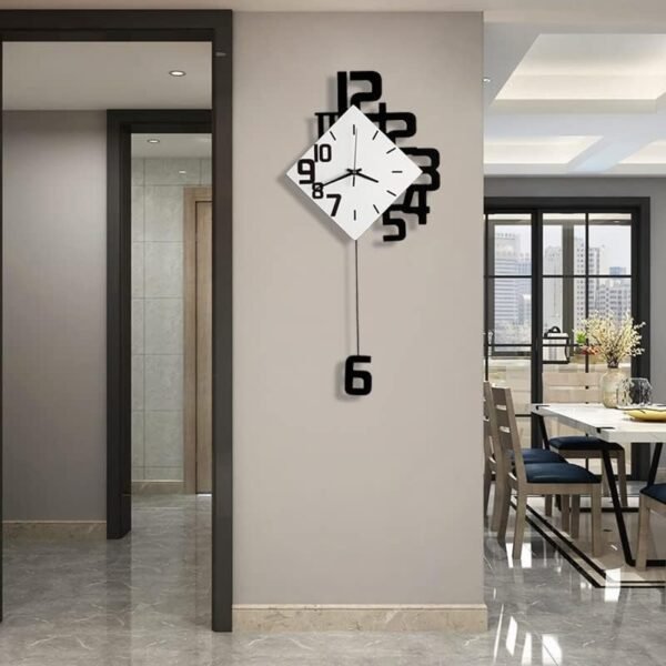 511KNAlxJBL._AC.jpg Decorative Wall Clock for Living Room Decor, Large Modern Wall Clocks with Pendulum Battery Operated for Bedroom Office Kitchen Home, 19.7 Inch Big Silent Wall Clock Non Ticking