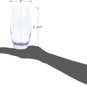 Large 16 oz Multicolored Drinking Glass Set of 6 for Water, Beverage, Cocktail, Mixed Drinks