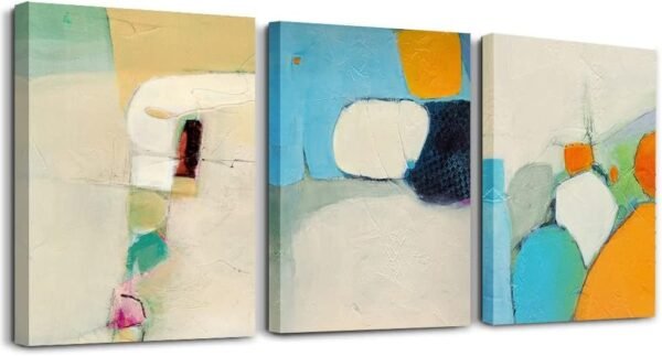 Canvas Wall Art For Living Room Office Wall decor Abstract Geometry Mountain Wall Artworks Pictures for Bedroom 3 Panels bathroom Wall Paintings posters Home Decoration 12x16 inch 3 piece