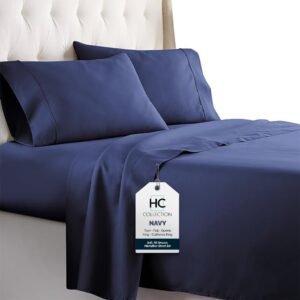 51LZpL9c1vL._AC_SL1000.jpg King Size Sheets Set, 4 pc Bed Sheets & Pillowcases Set - Machine Washable for Easy Care - Soft & Breathable All Season Microfiber Sheets with Deep Pockets - White