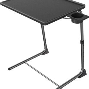 51Ot_dctDOL._AC_SL1490.jpg Adjustable TV Tray Table - TV Dinner Tray on Bed & Sofa, Comfortable Folding Table with 6 Height & 3 Tilt Angle Adjustments (Gray)