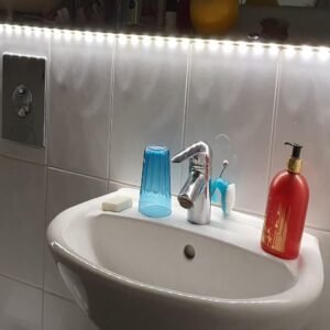 9.8ft Under Cabinet Lighting Motion Sensor Activated Led Strip Closet Lights Battery Powered Basement Trunk Counter Bed Stair Light Auto On Off for Bedroom Kitchen Indoor Nature White 4000K