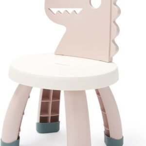 Toddler Chair,Plastic Kids Dino Chair,Sturdy Durable and Lightweight Toddler's Activity Chairs,Anti-Slip Ergonomic Design Kids Step Stool,Indoor or Outdoor Use for Boys Girls Aged 2+ (Pink)