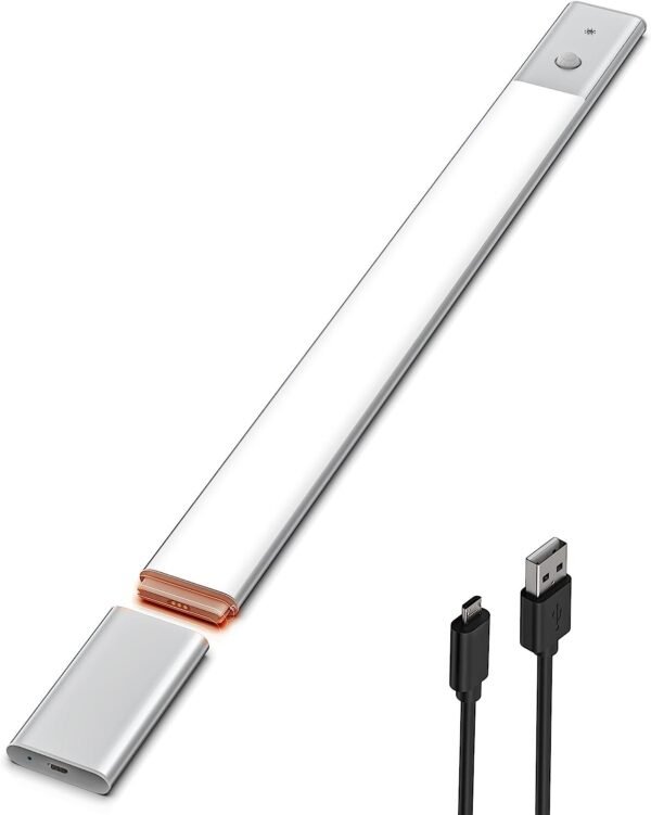 51Uj6ji5JDL._AC_SL1500.jpg Motion Sensor Cabinet Light,48LED Detachable Battery Powered Operated Dimmable Closet Lights, Rechargeable Wireless Under Counter Lighting,Night Light for Stairway,Kitchen,Wardrobe,Cupboard