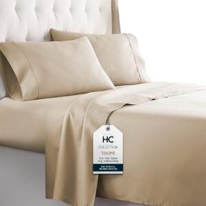 51WZSnDj-eL._AC_SL1000.jpg King Size Sheets Set, 4 pc Bed Sheets & Pillowcases Set - Machine Washable for Easy Care - Soft & Breathable All Season Microfiber Sheets with Deep Pockets - White