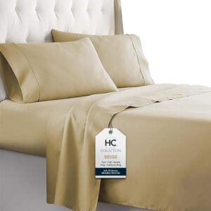 51Y3wFwcr9L._AC_SL1000.jpg King Size Sheets Set, 4 pc Bed Sheets & Pillowcases Set - Machine Washable for Easy Care - Soft & Breathable All Season Microfiber Sheets with Deep Pockets - White
