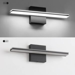 51dQ_xt1W8L._AC_SL1500.jpg 9W Bathroom Vanity Light Fixture Matte Black Wall Light Fixture Over Mirror Cold White 5000K Bathroom Light Fixture 16" 40cm Washroom Light for Bedroom Living Room Art Display Dressing Table
