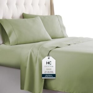 51dptAPNTlL._AC_SL1000.jpg King Size Sheets Set, 4 pc Bed Sheets & Pillowcases Set - Machine Washable for Easy Care - Soft & Breathable All Season Microfiber Sheets with Deep Pockets - White