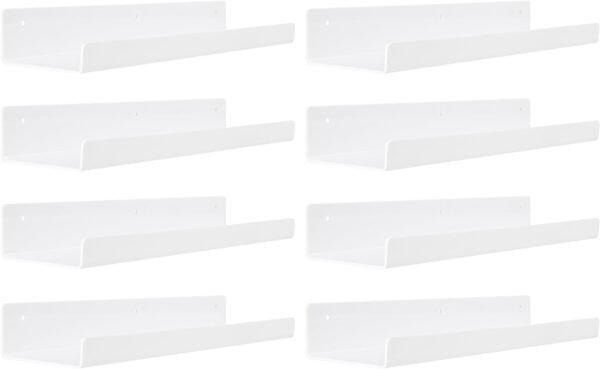 51f0F8twTXL._AC_SL1500.jpg 4 Pack Acrylic Shelves for Wall Storage, 15" Floating Bookshelves for Kids, Display Shelf Organizer for Bathroom, Bedroom, Living Room, Kitchen, Room Decor, Clear