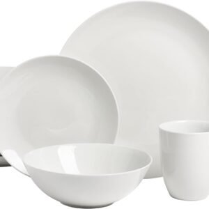 10 Strawberry Street Simply Coupe 16 Piece Dinnerware Set, White - SM-1600-CP-SW
