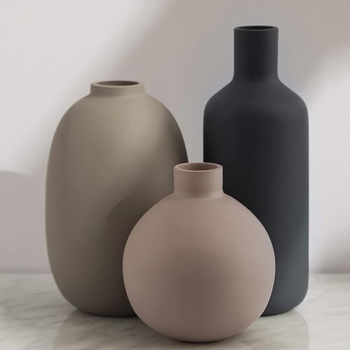 51l4AFpa3mL._AC_SL1500.jpg Ceramic Modern Farmhouse Vase , Neutral Small for Table, Living Room, Shelf, Bookshelf and Entryway Décor, Set of 3