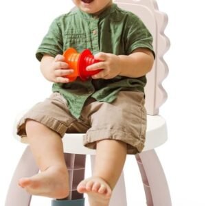Toddler Chair,Plastic Kids Dino Chair,Sturdy Durable and Lightweight Toddler's Activity Chairs,Anti-Slip Ergonomic Design Kids Step Stool,Indoor or Outdoor Use for Boys Girls Aged 2+ (Pink)