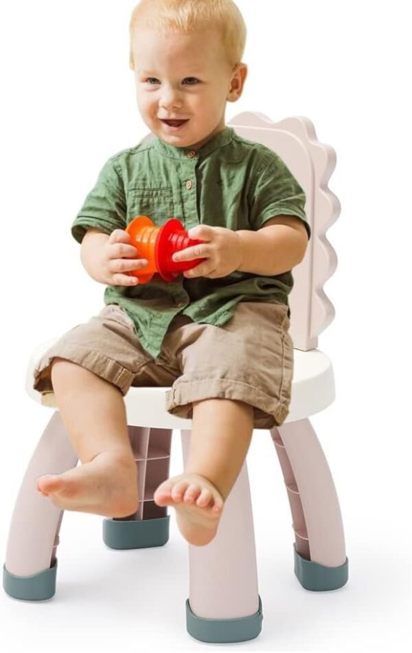 Toddler Chair,Plastic Kids Dino Chair,Sturdy Durable and Lightweight Toddler's Activity Chairs,Anti-Slip Ergonomic Design Kids Step Stool,Indoor or Outdoor Use for Boys Girls Aged 2+ (Pink)