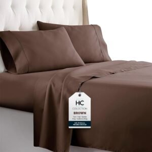 51owI2_NpDL._AC_SL1000.jpg King Size Sheets Set, 4 pc Bed Sheets & Pillowcases Set - Machine Washable for Easy Care - Soft & Breathable All Season Microfiber Sheets with Deep Pockets - White