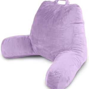 Milliard Reading Pillow with Shredded Memory Foam, Large Adult Backrest with Arms, Back Support for Sitting Up in Bed with Washable Cover (Sit up Pillow) Brown