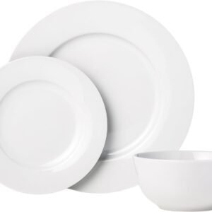 51r4CeiP8yL._AC_SL1500.jpg 18-Piece Kitchen Dinnerware Set, Plates, Dishes, Bowls, Service for 6 - White