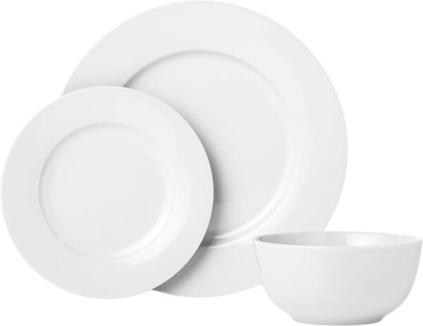 51r4CeiP8yL._AC_SL1500.jpg 18-Piece Kitchen Dinnerware Set, Plates, Dishes, Bowls, Service for 6 - White