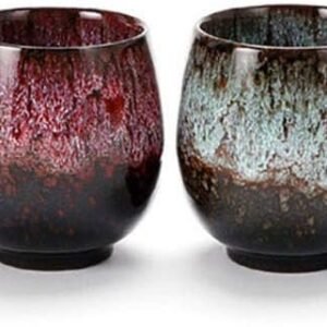 Ceramic Teacup, Kung Fu Tea Set, Coffee cup，Yerba Mate Set - Ceramic Mate CupSet of 4 (green)