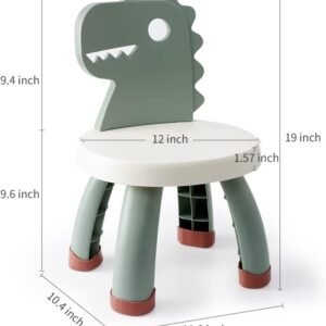 Toddler Chair,Plastic Kids Dino Chair,Sturdy Durable and Lightweight Toddler's Activity Chairs,Anti-Slip Ergonomic Design Kids Step Stool,Indoor or Outdoor Use for Boys Girls Aged 1+ (Green)