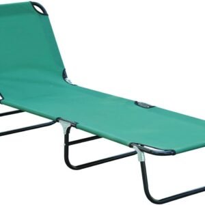 61-P3Yk7RJL._AC_SL1500.jpg Folding Chaise Lounge Pool Chairs, Outdoor Sun Tanning Chairs with 5-Level Reclining Back, Steel Frame for Beach, Yard, Patio, Green