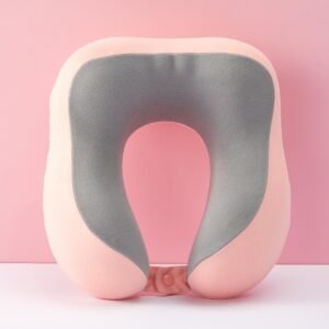 U-Shaped Neck Pillow Dual-Color Memory Foam Support Neck and Head, Suitable for Airplane, Trains, Self-Driving Cars, Pink