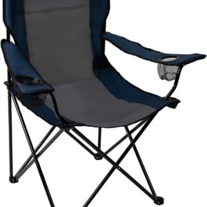 61-dhjS5IYL._AC_SL1500.jpg Quad Camp Chair w/ Built-In Cooler and Cup Holder, Includes Carry Bag - Navy/Gray