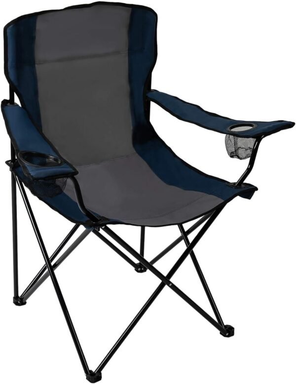 61-dhjS5IYL._AC_SL1500.jpg Quad Camp Chair w/ Built-In Cooler and Cup Holder, Includes Carry Bag - Navy/Gray