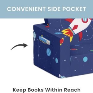 61-fHBAAllL._AC_SL1500.jpg Delta Children Cozee 2-in-1 Convertible Sofa to Lounger - Comfy Flip Open Couch/Sleeper for Kids, Space