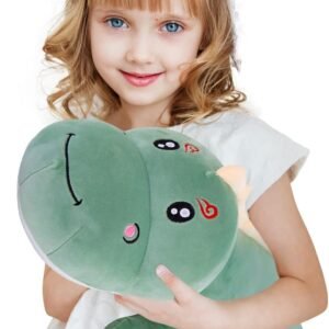 615x63-PoRL._AC_SL1500.jpg Dinosaur Plush Toy Pillow,Cute Dinosaur Stuffed Animals Doll,Soft Lumbar Back Cushion Big Dinosaur Plushies Stuffed Toy Cute Pillows,Great Gift for Kids Birthday,Valentine (Green,31.4in)