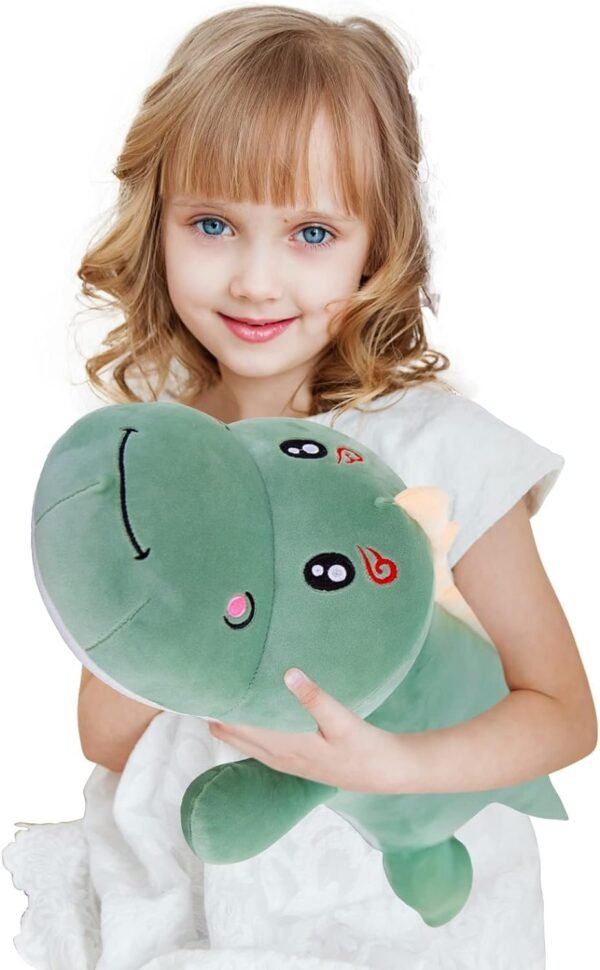615x63-PoRL._AC_SL1500.jpg Dinosaur Plush Toy Pillow,Cute Dinosaur Stuffed Animals Doll,Soft Lumbar Back Cushion Big Dinosaur Plushies Stuffed Toy Cute Pillows,Great Gift for Kids Birthday,Valentine (Green,31.4in)