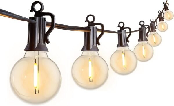 616d20BRyNL._AC_SL1500.jpg Outdoor String Lights 60 Feet G40 Globe Patio Lights with 32 Edison Shatterproof Bulbs(2 Spare), Waterproof Connectable Hanging Christmas Lights for Backyard Porch Balcony Party Xmas Decor