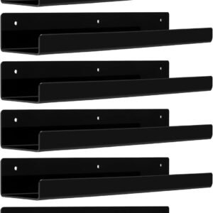 616epppctGL._AC_SL1500.jpg 4 Pack Acrylic Shelves for Wall Storage, 15" Floating Bookshelves for Kids, Display Shelf Organizer for Bathroom, Bedroom, Living Room, Kitchen, Room Decor, Clear