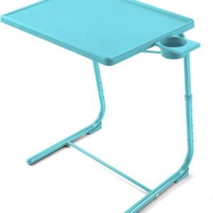 Adjustable TV Tray Table - TV Dinner Tray on Bed & Sofa, Comfortable Folding Table with 6 Height & 3 Tilt Angle Adjustments (Black)