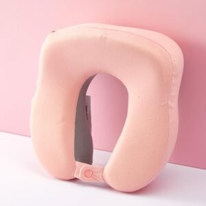 U-Shaped Neck Pillow Dual-Color Memory Foam Support Neck and Head, Suitable for Airplane, Trains, Self-Driving Cars, Pink