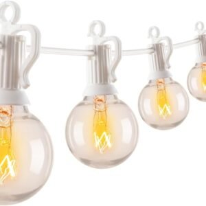 618t9MPeEcL._AC_SL1500.jpg Outdoor String Lights 60 Feet G40 Globe Patio Lights with 32 Edison Shatterproof Bulbs(2 Spare), Waterproof Connectable Hanging Christmas Lights for Backyard Porch Balcony Party Xmas Decor