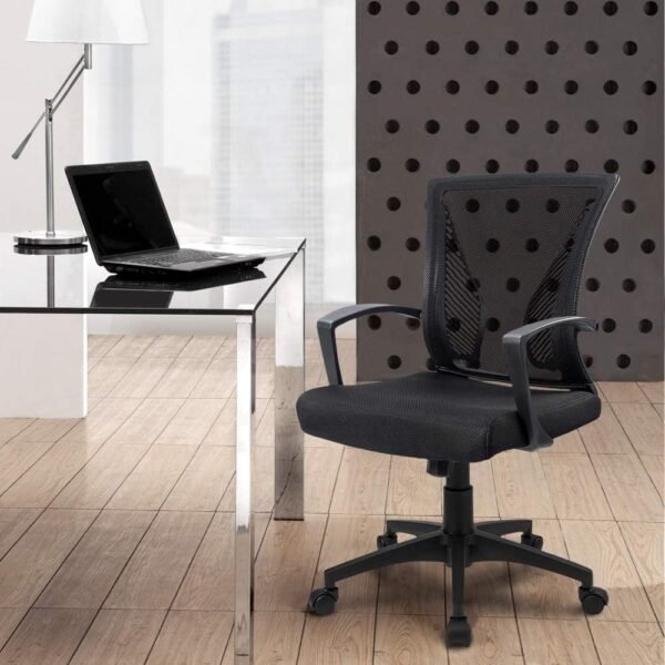619WOPicZ7L._AC_SL1000.jpg Office Chair Mid Back Swivel Lumbar Support Desk Chair, Computer Ergonomic Mesh Chair with Armrest (Black)