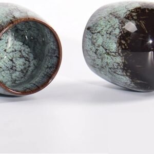 Ceramic Teacup, Kung Fu Tea Set, Coffee cup，Yerba Mate Set - Ceramic Mate CupSet of 4 (green)