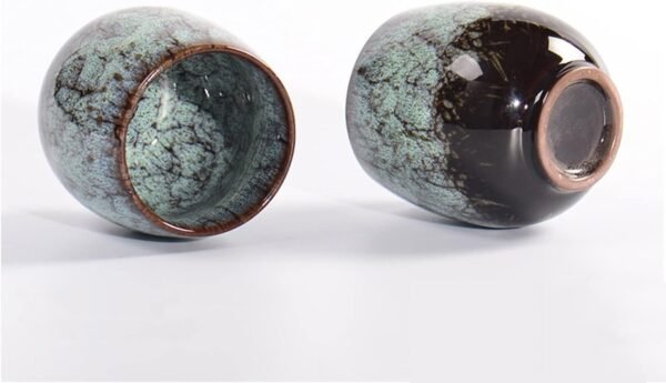 Ceramic Teacup, Kung Fu Tea Set, Coffee cup，Yerba Mate Set - Ceramic Mate CupSet of 4 (green)