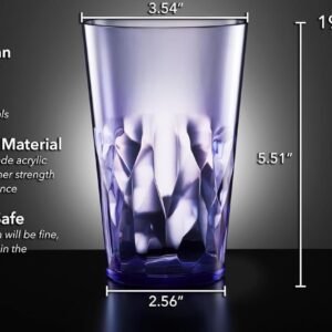 61Al0ufy1IL._AC_SL1500.jpg 19oz Unbreakable Premium Drinking Glasses Set of 6 - Super Grade Acrylic Plastic - Perfect for Gifts - Dishwasher Safe - Stackable - Drinkware Cups Reusable Water Tumbler