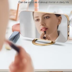 Digital Alarm Clock,7 in LED Mirrored Clocks Large Display,with 2 USB Charger Ports,Auto Dim,Night Mode,Modern Desktop Electronic Clocks for Bedroom Home Office Decor - Gold