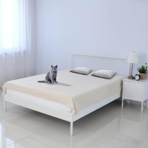 Thin Reversible Waterproof Protective Cover or Liner for Bed or Couch, for Dogs and Cats (King 82 x 100, Gray)