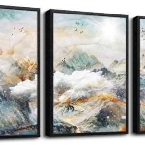 Canvas Wall Art For Living Room Modern Family Wall Decorations For Bedroom Office Wall Decor Foggy Forest Trees Landscape Wall Painting Prints Art Pictures Artwork Room Home Decor 3 Piece